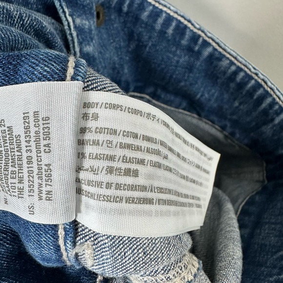 Abercrombie and Fitch Size 28/6R Ultra‎ High Rise Straight Tie Waist Crop Jeans - Picture 4 of 4